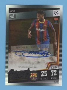 Ansu Fati 2020-21 Topps Match Attax 101 AUTOGRAPH EDITION AUTO /100 FC BARCELONA - Picture 1 of 11