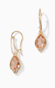 Stella & Dot Collector's Box Pink Teardrop Earrings - Gorgeous! NIB! - Picture 1 of 2