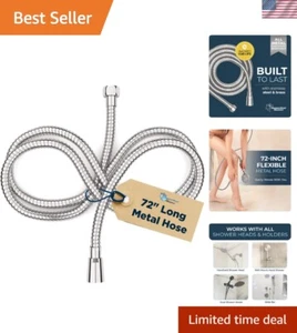 Universal 72 Zoll Chrom Brauseschlauch - schlankes knickfreies Design für alle Duschen - Bild 1 von 11