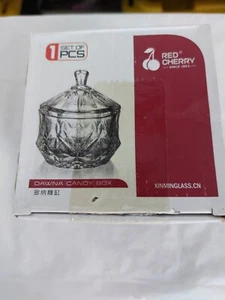 SOCOSY Royal Embossed Clear Glass Apothecary Jar With Lid, Candy Jar Container - Picture 1 of 12