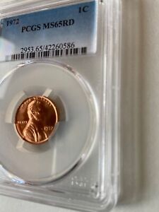 1972 LINCOLN CENT PENNY 1C PCGS MS65RD 