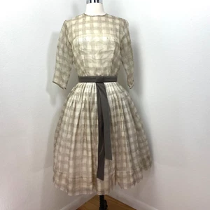 Vestido Mari for I Magnin Vintage Años 50 60 Gasa Círculo Completo Falda Enagua Defectos - Imagen 1 de 15