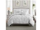 Swift Home Premium Collection Ultra Plush Floral Pintuck Comforter Set White