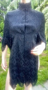 OUTSTANDING ANTIQUE VICTORIAN BLACK HEAVILY BEADED CAPE MANTLE MUSEUM PIECE - Picture 1 of 15