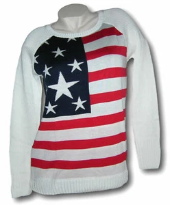 AJC  USA Pullover im Strickmix  Gr 32 34  XS  36 38  S  stars and stripes neu - Bild 1 von 3