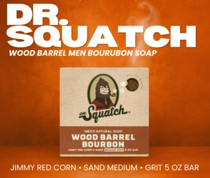 Jabón en barra Dr. Squatch para hombre barril de madera bourbon 5 onzas 1 PACK - Imagen 1 de 11