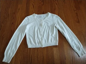 Children Place , white short sequins sweater for teenage girls, Size XL-14 - Picture 1 of 3
