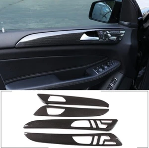 Gloss Carbon Fiber Print Door Panel Trim Cover Fits 12-19 W166 ML GLE - Picture 1 of 8