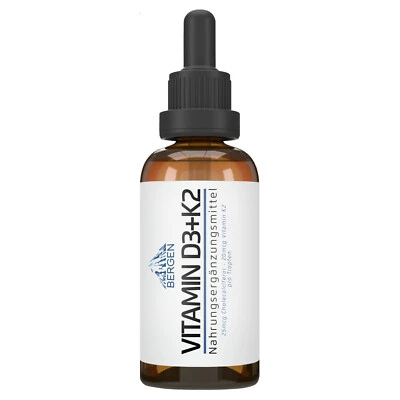 BERGEN VITAMIN D3 + K2 Tropfen ⭐ Flüssig HOCHDOSIERT⭐ K2 MK7 99,7% ALL Trans 💚 VEGGI