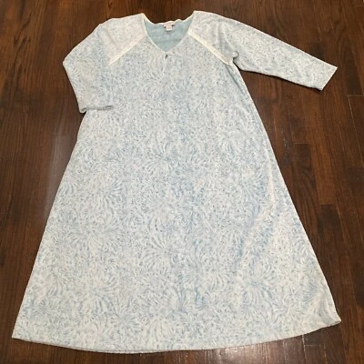 Soft Surroundings Floral Chenille House/Sleep Dress Size PM Maxi Length Pockets - Image 1 of 4