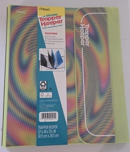 Mead Trapper Keeper School Binder 1" Rings 12 x 11.25" Rainbow Psychedelic Retro - Picture 1 of 7