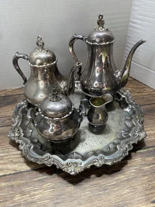 Juego de servir platos de plata provincial Reed & Barton 7040 de colección con plato Wallace X100 - Imagen 1 de 12