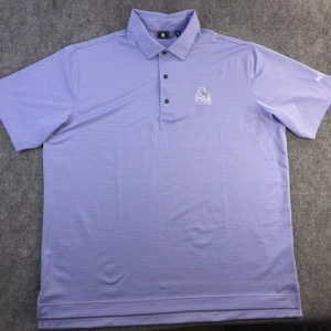 Footjoy Polo 2XL Purple Blue Striped Pga Quail Hollow Short Sleeve Golf Stretch  - Picture 1 of 9