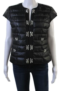 Glamourpuss Women Black Quilted Puffer Jacket Size M - Picture 1 of 6