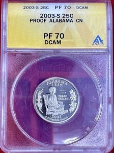 2003 S 25C Clad Alabama Quarter ANACS PR70DCAM - Picture 1 of 4