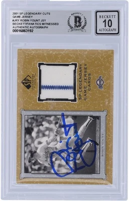 Robin Yount Brewers Signed 2001 Upper Deck SP Legendary Cuts #J-RY BAS 10 Card - Image 1 of 4