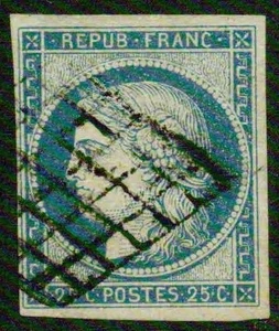 FRANCE - 1850- CÉRÈS GRID CANCEL -VF ° - Picture 1 of 1