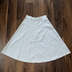 Vintage All White Circle Rock Damengröße 12 YKK Reißverschluss und Knopf - Bild 1 von 5