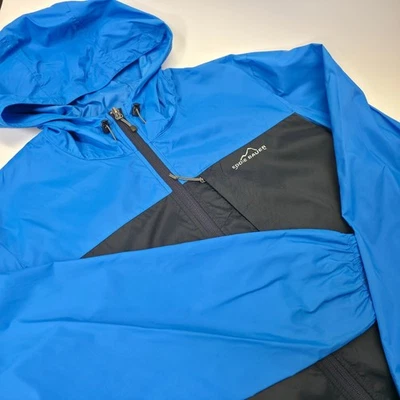 Chaqueta cortavientos Eddie Bauer para hombre L azul negra al aire libre senderismo ligera Foto 1 de 4