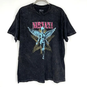 Nirvana In Utero Black Acid Wash Graphic Band Tee XL NWOT - Picture 1 of 7