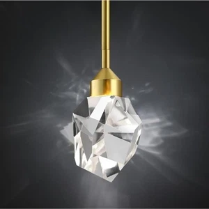 Untrammelife Gold Crystal Pendant Light Small Hanging Pendant Light Fixtures 8W - Picture 1 of 7