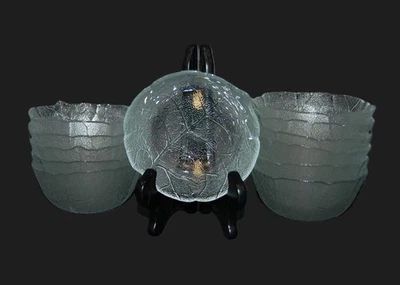 12 FOLHA DE ÁLAMO ARCOROC DESCONTINUADA REDONDA 5" TIGELAS TRANSPARENTES VINTAGE SOPA SALADA CEREAL - Imagem 1 de 4