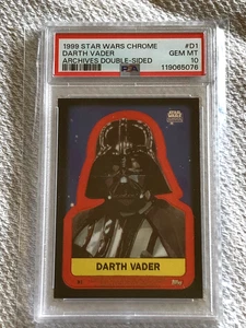 1999 Topps Star Wars Chrome #D1 Darth Vader Archives Double-Sided PSA GEM MT 10 - Picture 1 of 8
