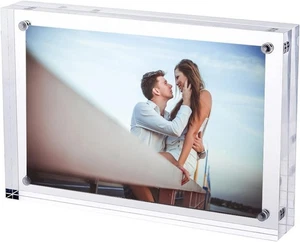 TRIXES Magnetischer Acryl Bilderrahmen, 6 x 4 Zoll Bild 10 x 15 cm 6x4 - Bild 1 von 9
