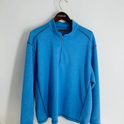 Pullover Pebble Beach Performance Golf 1/4 Cremallera Ropa Activa Top Azul Cielo Talla XXL Foto 1 de 4