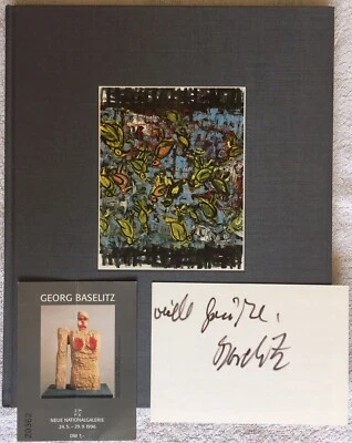Georg Baselitz signiert Kunst Karte Orig. signed Unterschrift Autogramm Signatur - Bild 1 von 3