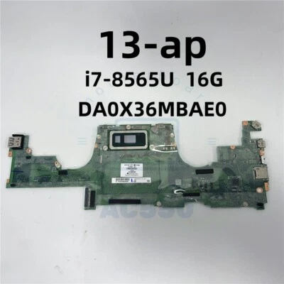 Laptop Motherboard L37638-601 DA0X36MBAE0 for HP 13-ap i7-8565U  16G - Image 1 of 4