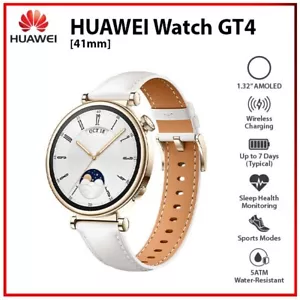 NEW Huawei Watch GT 4 41mm WHITE 1.32" AMOLED Bluetooth iOS Android Smartwatch - Picture 1 of 6