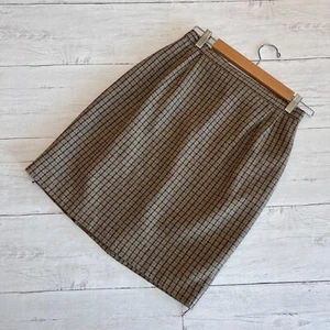 Vintage Rock Made in Italy Größe 8 leicht Academia Wollmischung Tweed kariert Bleistift - Bild 1 von 11