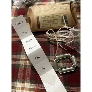 Longaberger Canister Label Tie-On Rectangle Pewter Flour Sugar Sugar Coffee Tea - Picture 1 of 1