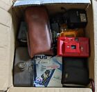 Old Cameras and photographic Accessories, flashes, plates, filters, untested 