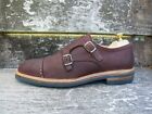 Joseph Cheaney Double Monkstrap Shoes Brown Nubuck Leather Uk8 Mens
