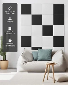 18Pack Soundproof Wall Panel Self-Adhesive Acoustic Foam Panels 12" X 12" X 0.4" - Picture 1 of 33