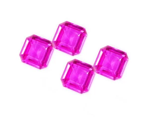 Natural Pink Sapphire 8-10 Cts Loose Gemstone 4 Pcs Certified Lot Sapphire Gems - Picture 1 of 10