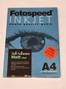Fotospeed 7D231 - A4 - Self Adhesive Matt Vinyl 80u inkjet Paper - 25 Pack - Picture 1 of 1