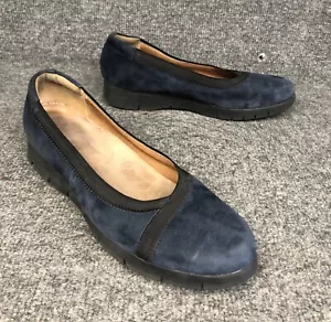 Clarks Blue Suede Slip On Casual Flats Loafers Shoes Womens Size 8.5. Nice! - Picture 1 of 7