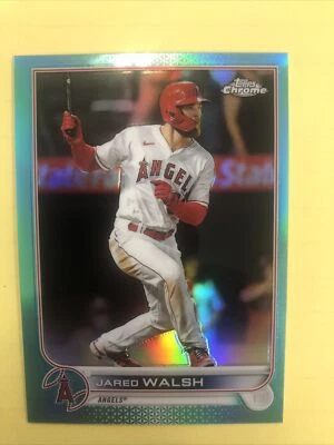 JARED WALSH 2022 TOPPS CHROME AQUA REFRACTOR # /199 ANGELS!! Sp - Image 1 of 3