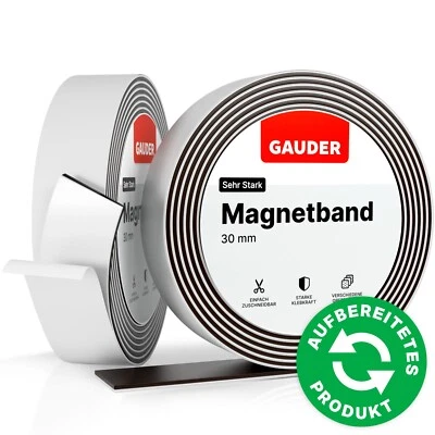 GAUDER Magnetband Schaumstoffkleber 30mmx2mm STARK extrem selbstklebend Streifen