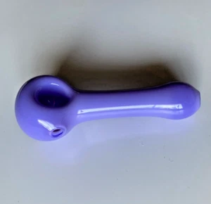 Hand Blown Purple Glass Pipe - Picture 1 of 3