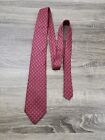 Vintage Polo Ralph Lauren Mens Necktie Red Geometric 100% Silk Made In USA