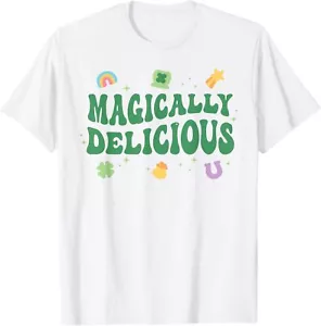 Magically Delicious Lucky Charms Groovy St Patricks Day Kids T-Shirt - Picture 1 of 5