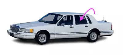 Ajuste: Lincoln Town Car 1994-1997 sedán 4P lado del conductor puerta trasera izquierda ventana vidrio Foto 1 de 4