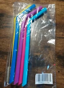 6pz Cannucce Silicone Riutilizzabili, 10" Cannucce Silicone Flessibili con Pulizia B - Foto 1 di 3