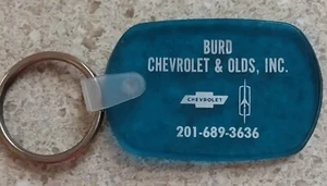 Vintage BURD CHEVROLET & OLDS INC Schlüsselanhänger blau & weiß flexibel Washington NJ - Bild 1 von 2