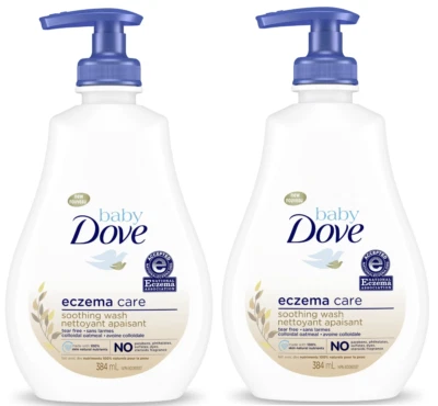 Dove Baby, Derma Care, lavado calmante, 13 fl oz (384 ml) paquete de 2 Foto 1 de 2