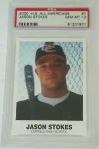 #6 2000 Coppell TX High School All Americans JASON STOKES Graded PSA GEM MINT 10 - Bild 1 von 1